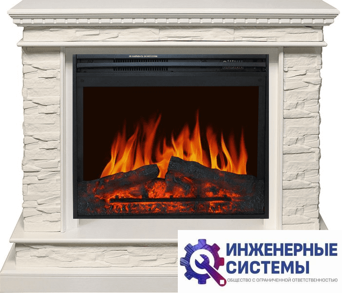 Каминокомплект Royal Flame Calgary Белый/Сланец белый с очагом Jupiter FX New