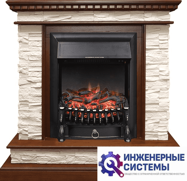 Каминокомплект Royal Flame Calgary Дуб/Сланец белый с очагом Fobos FX Black
