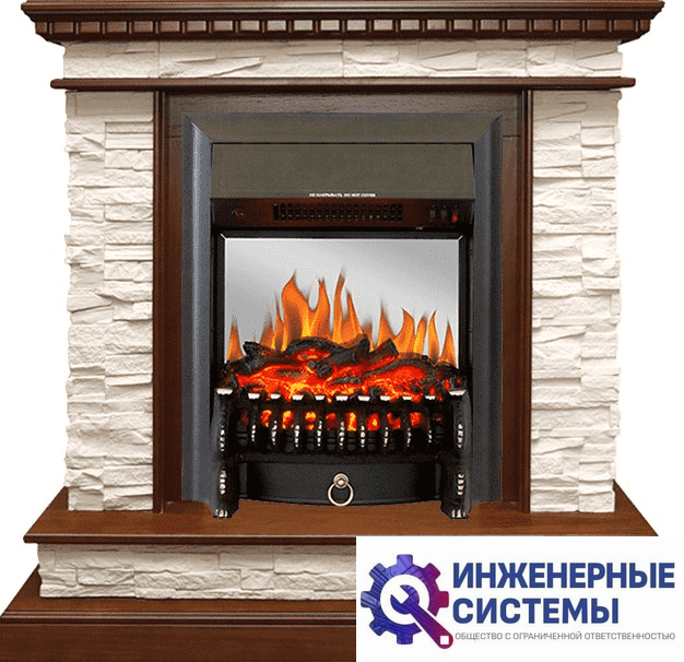 Каминокомплект Royal Flame Calgary Дуб/Сланец белый с очагом Fobos FX M Black