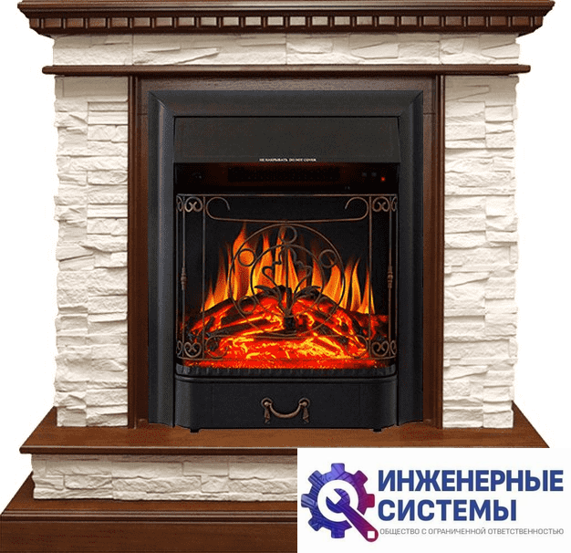 Каминокомплект Royal Flame Calgary Дуб/Сланец белый с очагом Majestic FX Black