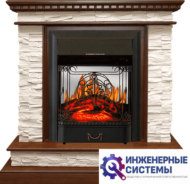 Каминокомплект Royal Flame Calgary Дуб/Сланец белый с очагом Majestic FX M Black