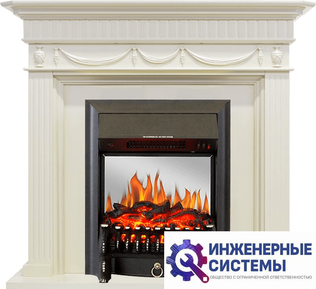 Каминокомплект Royal Flame Corfu Слоновая кость с очагом Fobos FX M Black