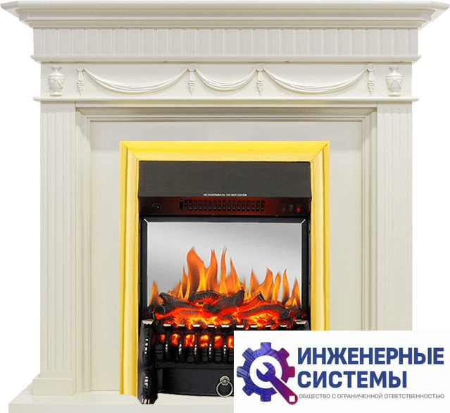 Каминокомплект Royal Flame Corfu Слоновая кость с очагом Fobos FX M Brass