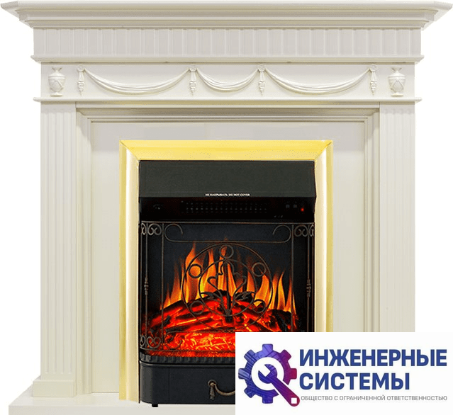 Каминокомплект Royal Flame Corfu Слоновая кость с очагом Majestic FX Brass