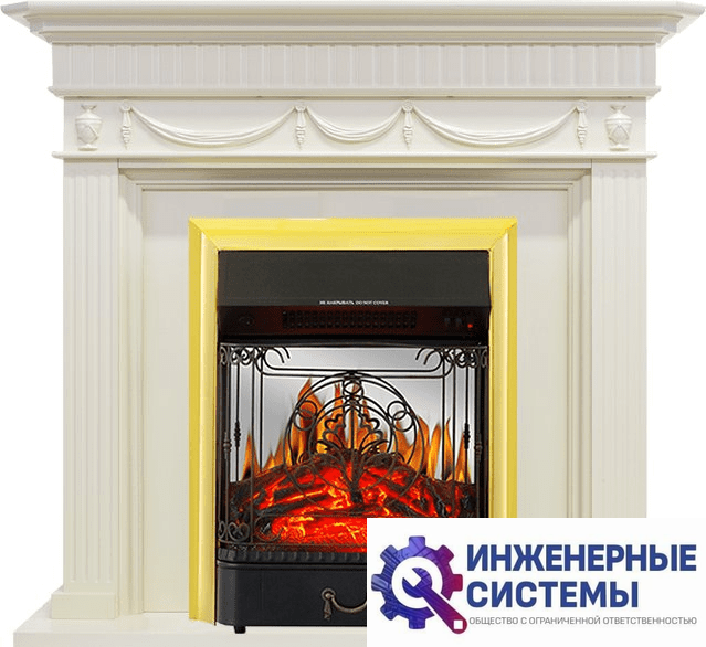 Каминокомплект Royal Flame Corfu Слоновая кость с очагом Majestic FX M Brass