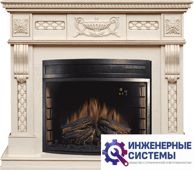 Каминокомплект Royal Flame Corsica Слоновая кость с патиной с очагом Dioramic 28 LED FX