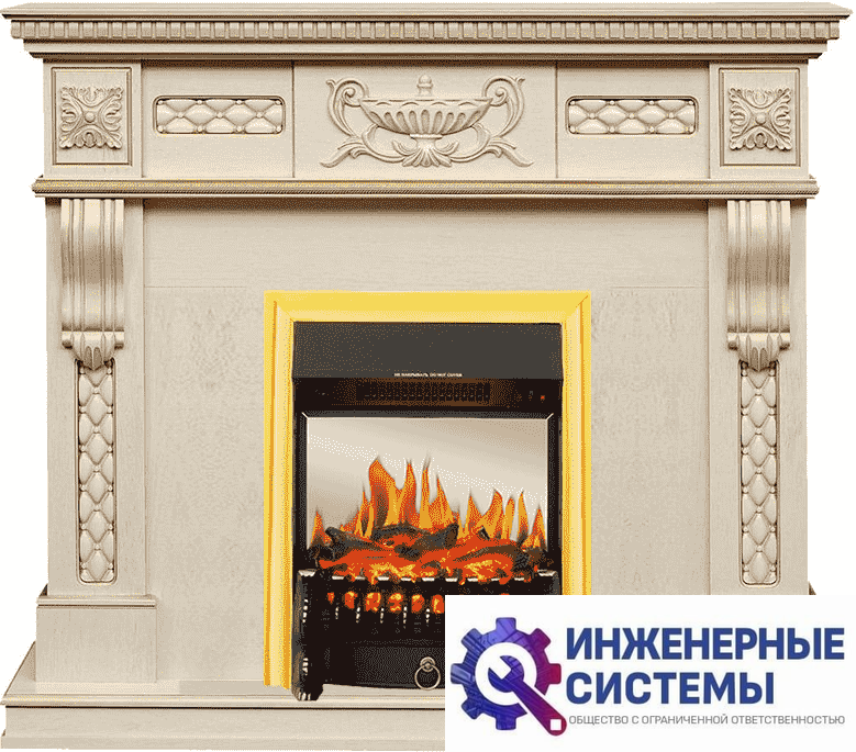 Каминокомплект Royal Flame Corsica Слоновая кость с патиной с очагом Fobos FX M Brass