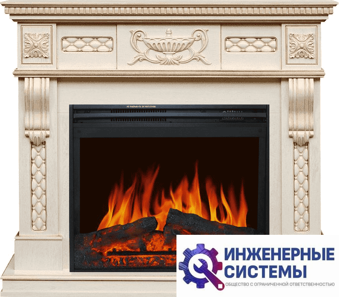Каминокомплект Royal Flame Corsica Слоновая кость с патиной с очагом Jupiter FX New