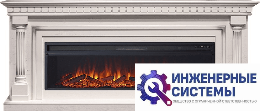 Каминокомплект Royal Flame Dallas 60 Слоновая кость с патиной с очагом Vision 60 LOG LED