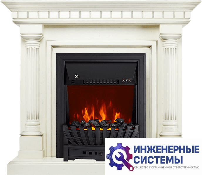 Каминокомплект Royal Flame Dallas Слоновая кость с патиной с очагом Aspen Black