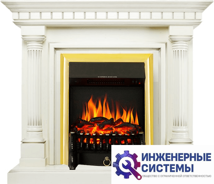 Каминокомплект Royal Flame Dallas Слоновая кость с патиной с очагом Fobos FX Brass