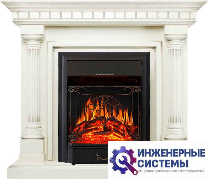 Каминокомплект Royal Flame Dallas Слоновая кость с патиной с очагом Majestic FX Black
