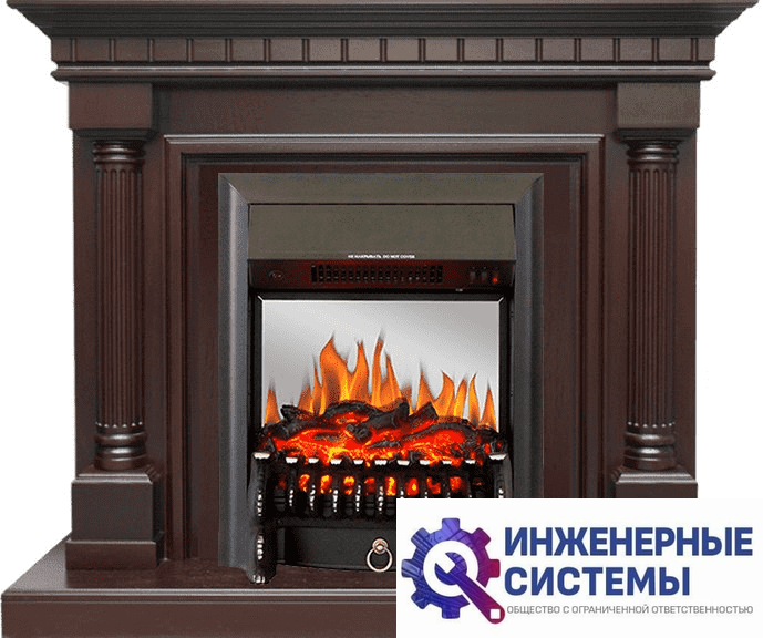 Каминокомплект Royal Flame Dallas Темный дуб с очагом Fobos FX M Black