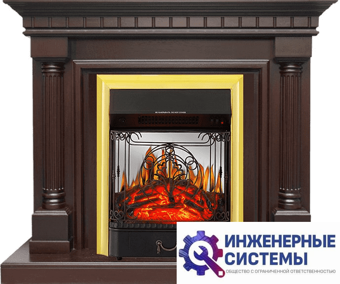 Каминокомплект Royal Flame Dallas Темный дуб с очагом Majestic FX M Brass