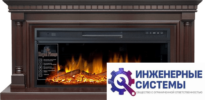 Каминокомплект Royal Flame Dallas Темный дуб с очагом Vision 42 LOG LED