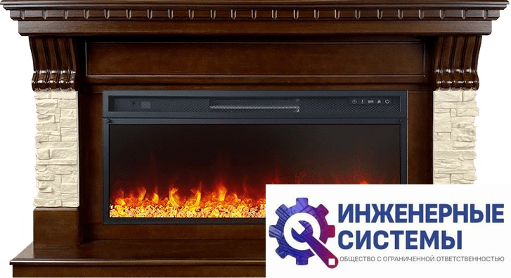 Каминокомплект Royal Flame Denver Темный дуб/Бежевый 1500 с очагом Vision 42 LED