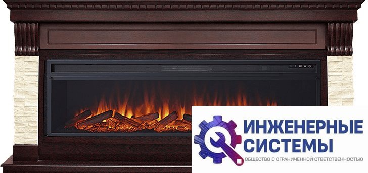 Каминокомплект Royal Flame Denver Темный дуб/Бежевый с очагом Vision 60 LOG LED