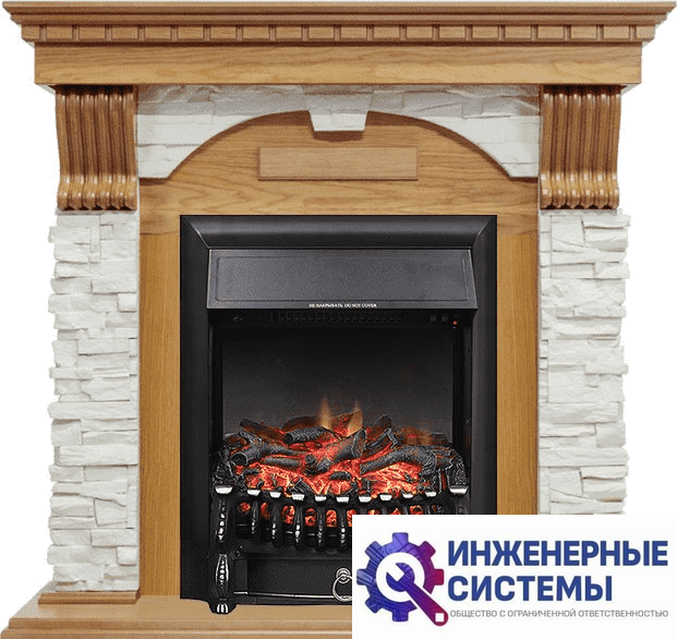 Каминокомплект Royal Flame Dublin Дуб/Сланец белый с очагом Fobos FX Black