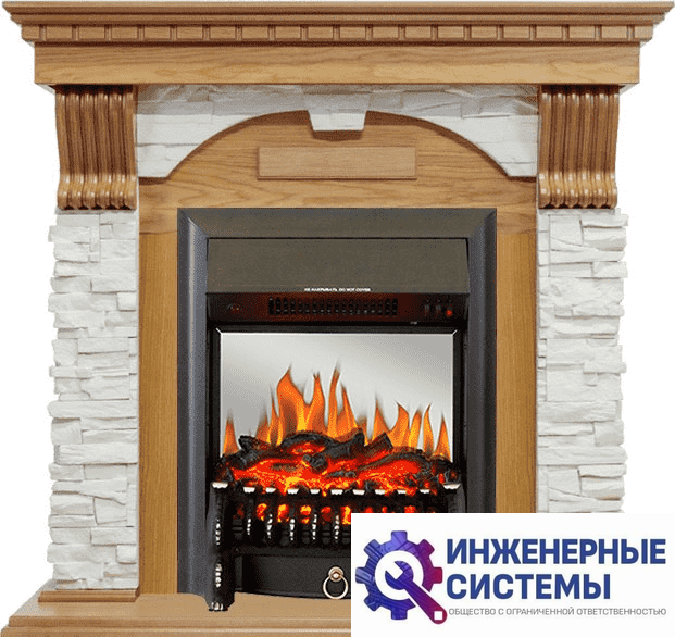 Каминокомплект Royal Flame Dublin Дуб/Сланец белый с очагом Fobos FX M Black