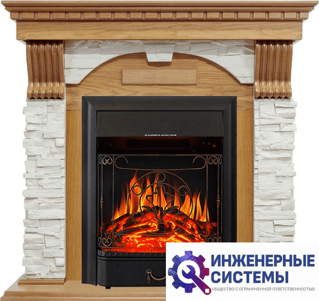 Каминокомплект Royal Flame Dublin Дуб/Сланец белый с очагом Majestic FX Black