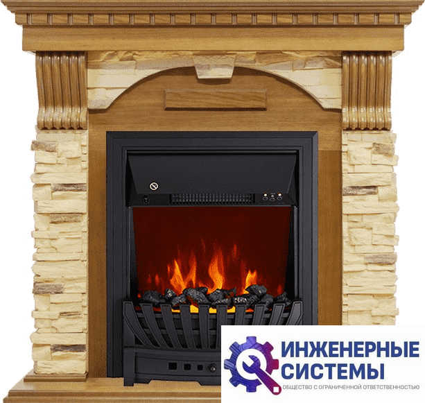 Каминокомплект Royal Flame Dublin Дуб/Сланец с очагом Aspen Black