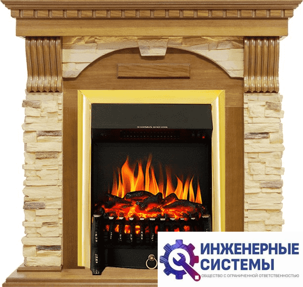 Каминокомплект Royal Flame Dublin Дуб/Сланец с очагом Fobos FX Brass
