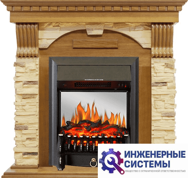 Каминокомплект Royal Flame Dublin Дуб/Сланец с очагом Fobos FX M Black