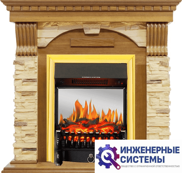 Каминокомплект Royal Flame Dublin Дуб/Сланец с очагом Fobos FX M Brass