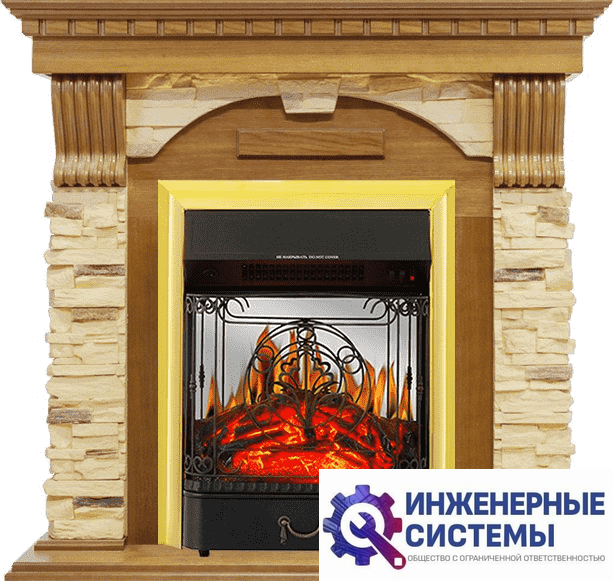 Каминокомплект Royal Flame Dublin Дуб/Сланец с очагом Majestic FX M Brass