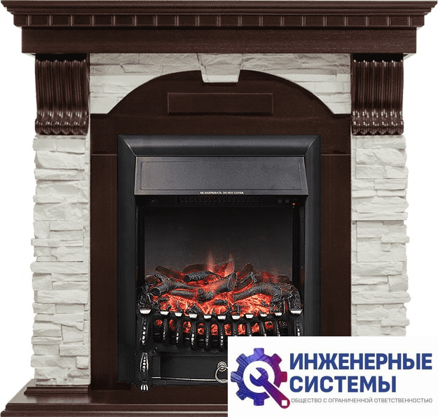 Каминокомплект Royal Flame Dublin Темный дуб/Сланец белый с очагом Fobos FX Black