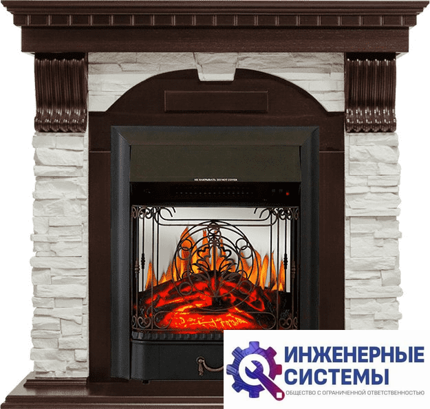 Каминокомплект Royal Flame Dublin Темный дуб/Сланец белый с очагом Majestic FX M Black
