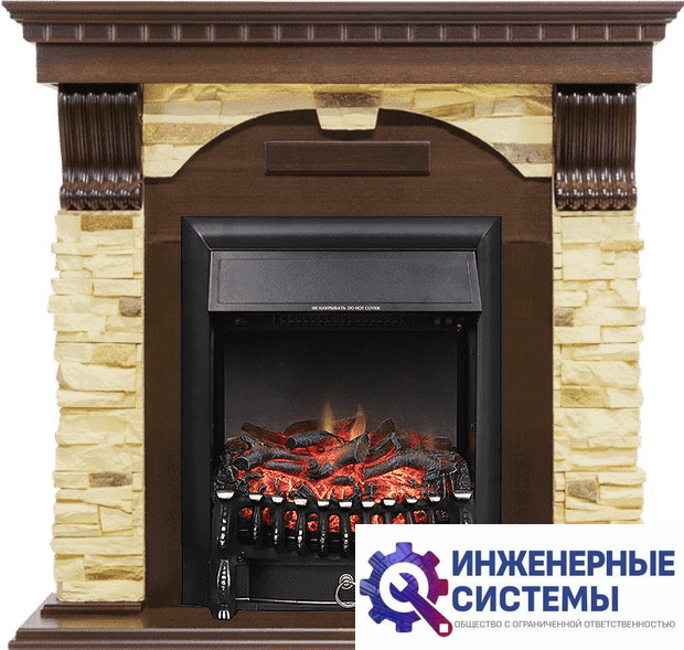 Каминокомплект Royal Flame Dublin Темный дуб/Сланец с очагом Fobos FX Black