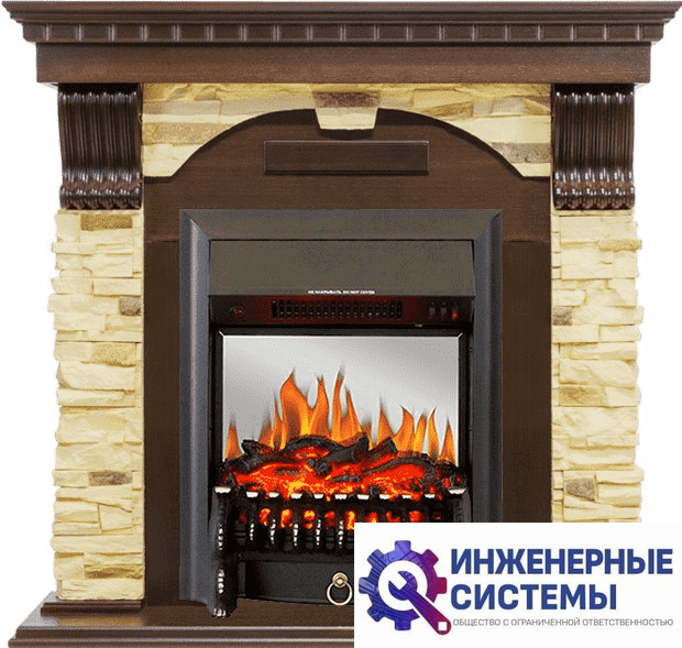 Каминокомплект Royal Flame Dublin Темный дуб/Сланец с очагом Fobos FX M Black