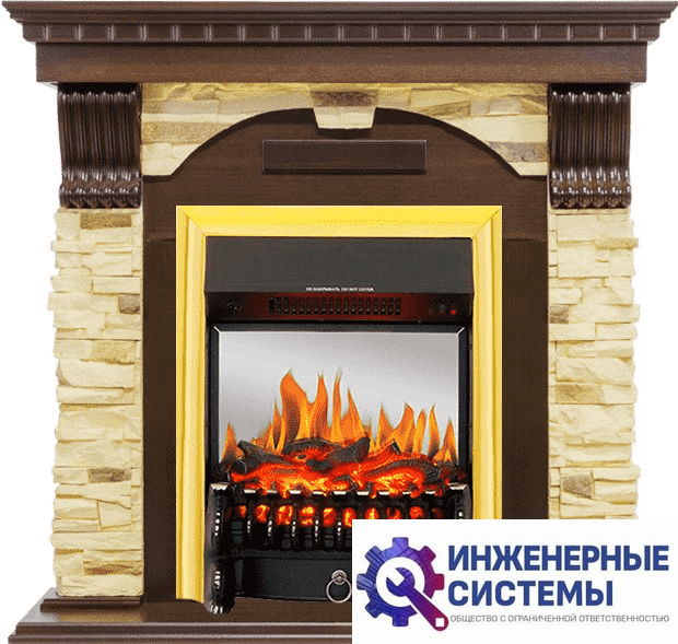 Каминокомплект Royal Flame Dublin Темный дуб/Сланец с очагом Fobos FX M Brass