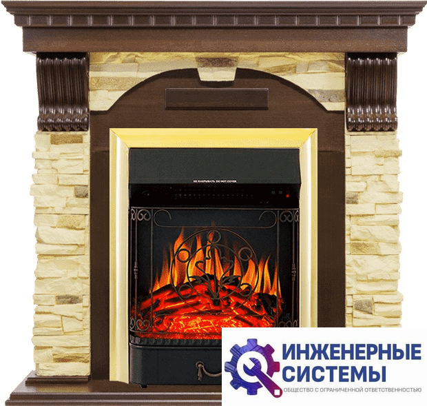 Каминокомплект Royal Flame Dublin угловой Темный дуб/Сланец с очагом Majestic FX Brass