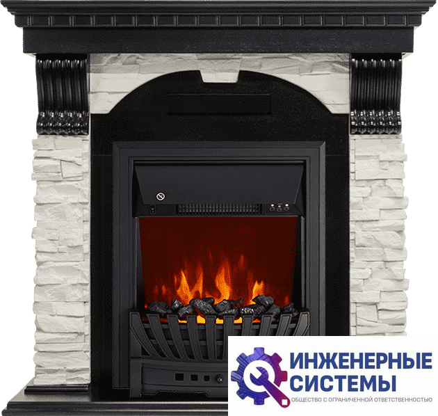 Каминокомплект Royal Flame Dublin Венге/Сланец белый с очагом Aspen Black