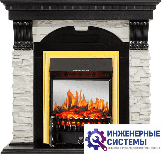 Каминокомплект Royal Flame Dublin Венге/Сланец белый с очагом Fobos FX M Brass