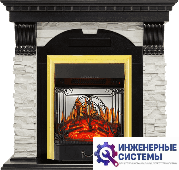 Каминокомплект Royal Flame Dublin Венге/Сланец белый с очагом Majestic FX M Brass