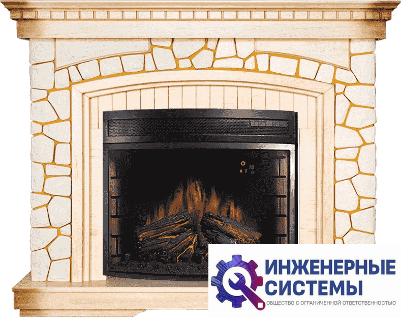 Каминокомплект Royal Flame Glasgow Слоновая кость с патиной с очагом Dioramic 28 LED FX