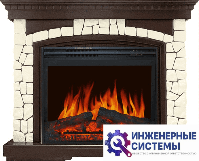 Каминокомплект Royal Flame Glasgow Темный дуб/Белый с очагом Jupiter FX New