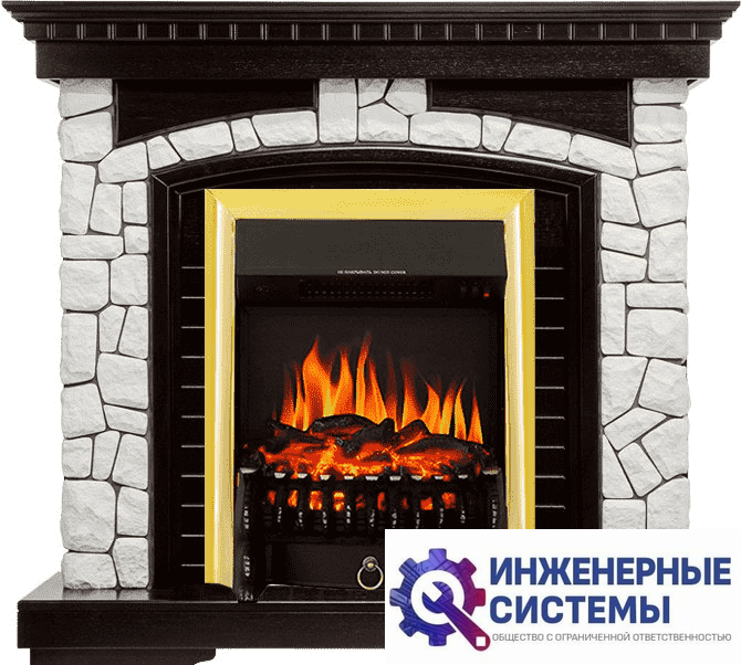 Каминокомплект Royal Flame Glasgow Венге/Белый с очагом Fobos FX Brass