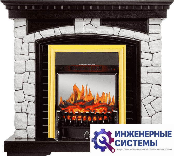 Каминокомплект Royal Flame Glasgow Венге/Белый с очагом Fobos FX M Brass