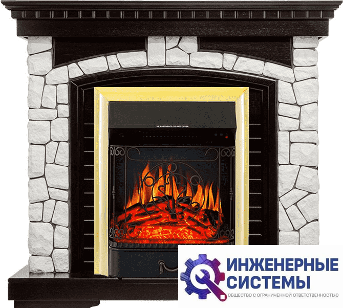 Каминокомплект Royal Flame Glasgow Венге/Белый с очагом Majestic FX Brass