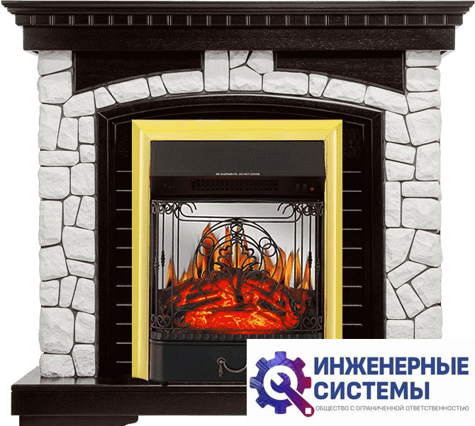 Каминокомплект Royal Flame Glasgow Венге/Белый с очагом Majestic FX M Brass
