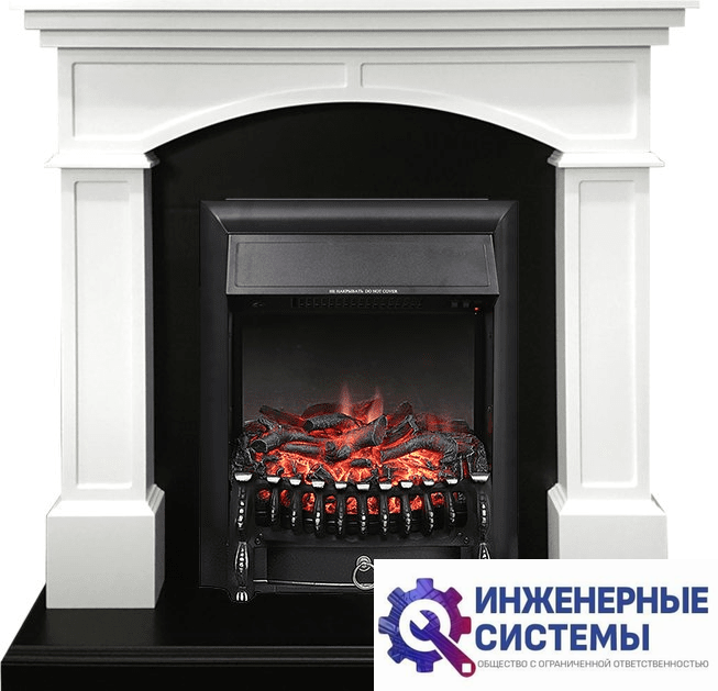 Каминокомплект Royal Flame Langford Белый с черным с очагом Fobos FX Black