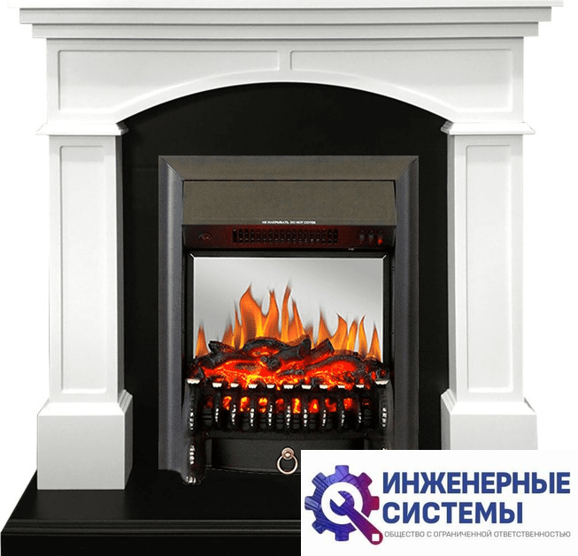 Каминокомплект Royal Flame Langford Белый с черным с очагом Fobos FX M Black