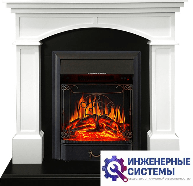 Каминокомплект Royal Flame Langford Белый с черным с очагом Majestic FX Black
