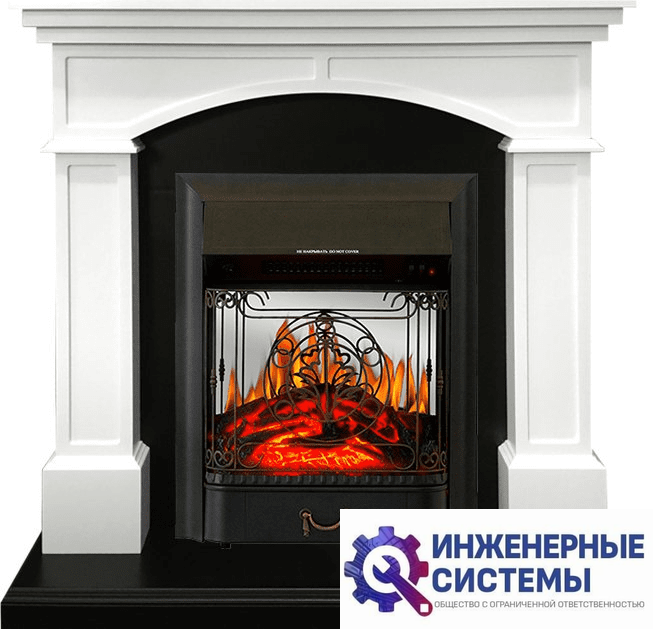 Каминокомплект Royal Flame Langford Белый с черным с очагом Majestic FX M Black