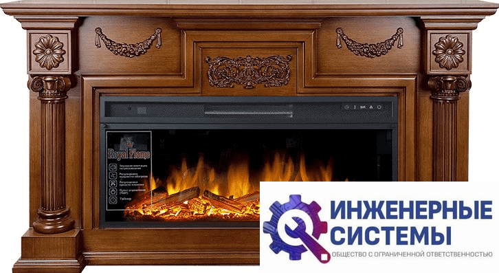 Каминокомплект Royal Flame London Орех с очагом Vision 42 LOG LED