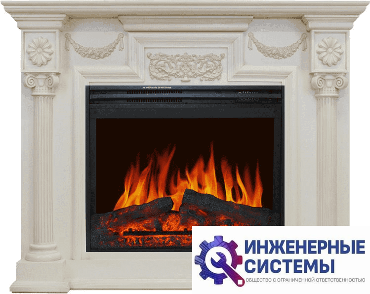 Каминокомплект Royal Flame London Слоновая кость с патиной с очагом Jupiter FX New